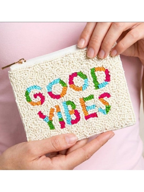 Handbags - Colorful Good Vibes Beaded Coin Purse